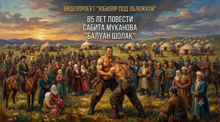 Видеопроект «Юбиляр под обложкой» 85 лет повести Сабита Муканова «Балуан Шолақ»