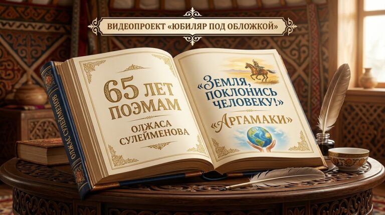 Видеопроект «Юбиляр под обложкой» 65 лет поэмам Олжаса Сулейменова «Земля,поклонись человеку!» и «Аргамаки»
